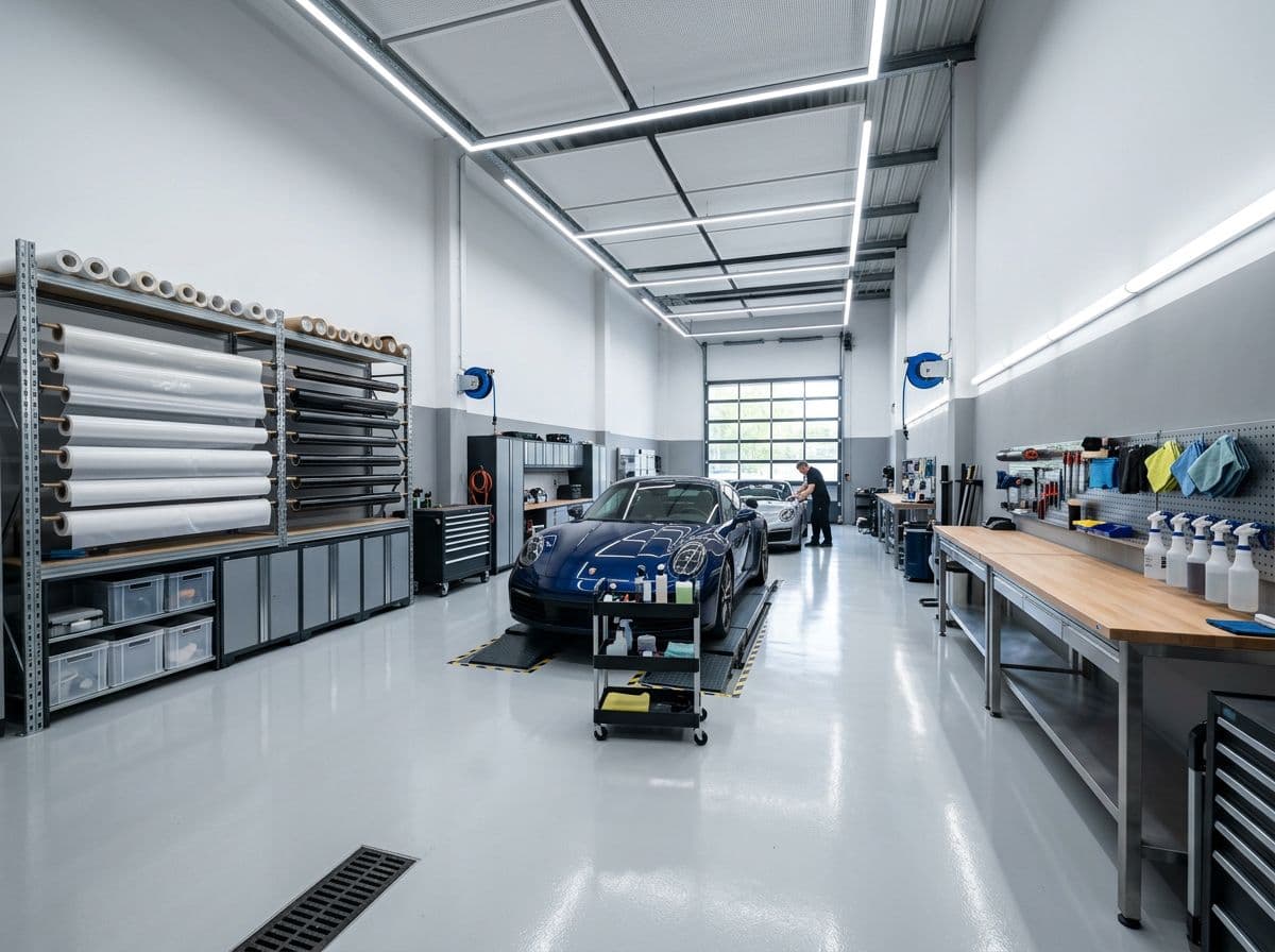 Samsun PPF profesyonel araç koruma atölyesi - modern çalışma alanı
